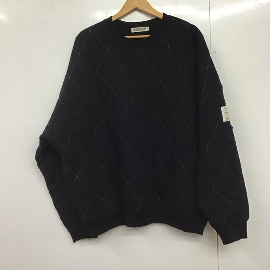 クーティー COOTIE トレーナー 長袖 キルティング スウェット クルーネック L ワンポイント 黒 / ブラック /  メンズ USED 古着 中古 10144705