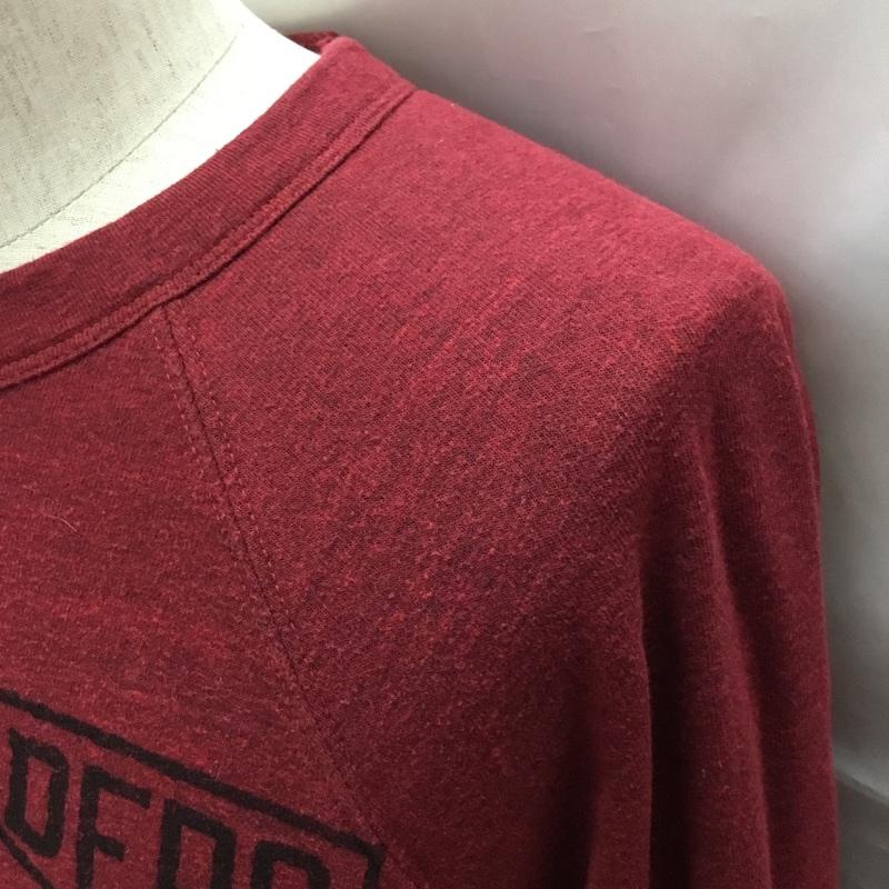 アイロンアンドレジン IRON & RESIN トレーナー 長袖 長袖スウェット 長袖トレーナー リブカットソー 長袖カットソー プリントトレーナー M ロゴ、文字 えんじ / ワインレッド /  メンズ USED 古着 中古 10108279