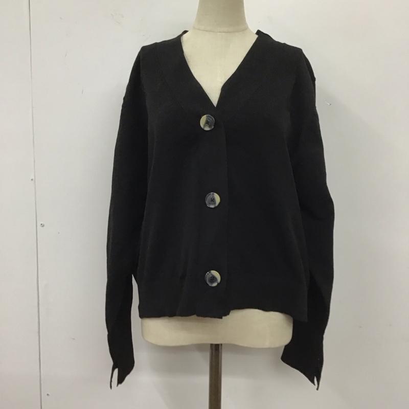 アズールバイマウジー AZUL BY MOUSSY カーディガン 長袖 250gab70-209h 長袖カーディガン 前開きカーディガン L 無地 黒 / ブラック /  レディース USED 古着 中古 10112196