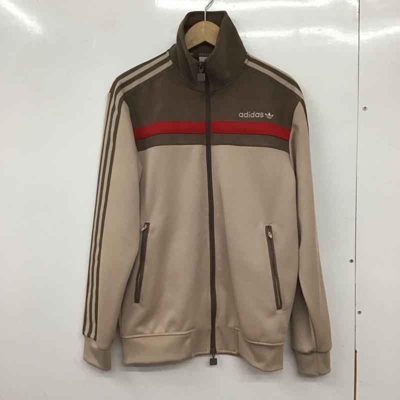 アディダス adidas ジャケット、上着 ジャケット、ブレザー ジップアップジャケット アウター ジャージ ロゴ、文字 ベージュ / ベージュ /  メンズ USED 古着 中古 10133724