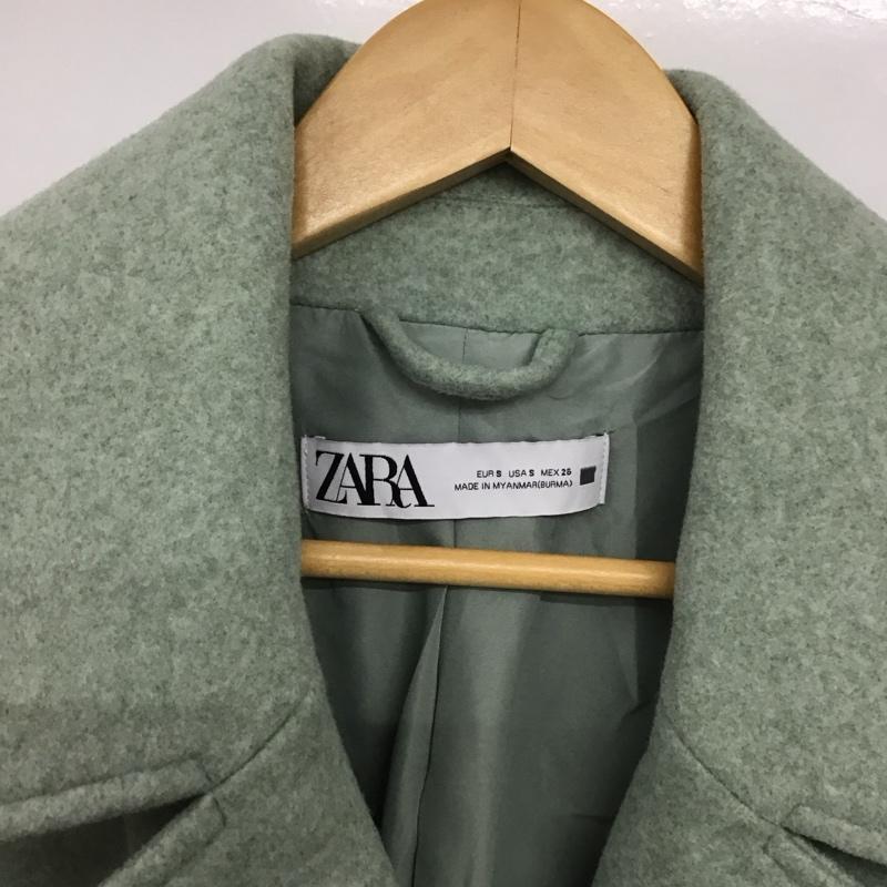 ザラ ZARA コート コート一般 ロングコート カラージャケット アウター チェスターコート S 無地 薄緑 / ライトグリーン /  レディース USED 古着 中古 10144309