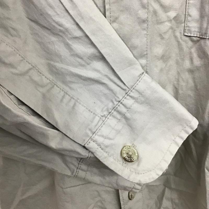 コロンビア Columbia シャツ、ブラウス 長袖 長袖シャツ カラーシャツ ポケットシャツ 長袖カットソー XL ロゴ、文字 灰 / グレー /  メンズ USED 古着 中古 10119939