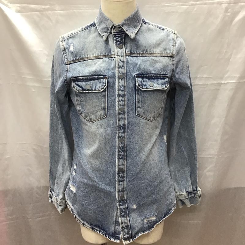ザラ ZARA シャツ、ブラウス 長袖 デニムシャツ 長袖シャツ カラーシャツ ポケットシャツ S 無地 インディゴ / インディゴ /  メンズ USED 古着 中古 10113170