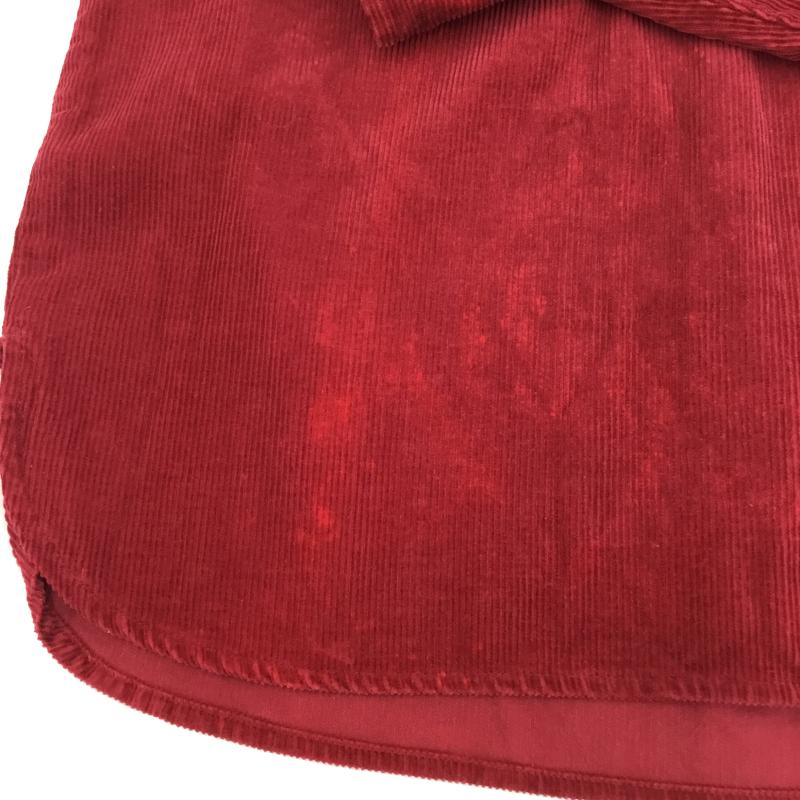 エディーバウアー Eddie Bauer シャツ、ブラウス 長袖 ハーフジップ　コーデュロイシャツ M 無地 赤 / レッド /  メンズ USED 古着 中古 10137795