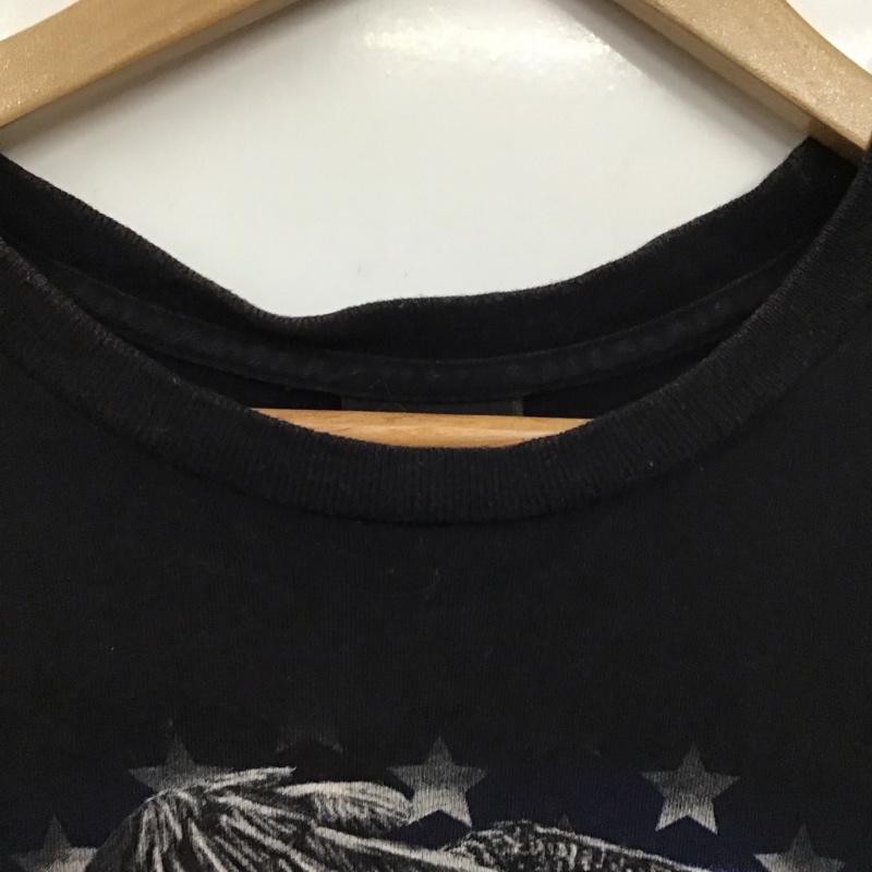 ハーレーダビッドソン Harley-Davidson Tシャツ 半袖 半袖カットソー プリントTシャツ クルーネックカットソー L プリント 黒 / ブラック /  メンズ USED 古着 中古 10130657