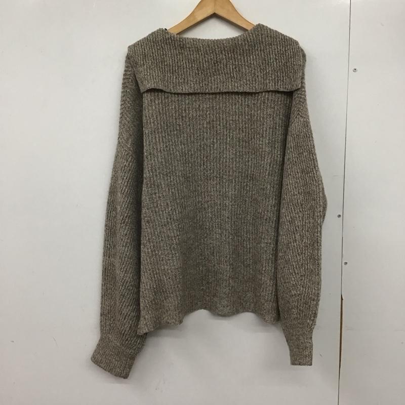 ランドワーズ LANDWARDS ニット、セーター 長袖 Audrey and John Wad セーラーカラー ナイロンウール FREE 無地 茶 / ブラウン /  レディース USED 古着 中古 10146404