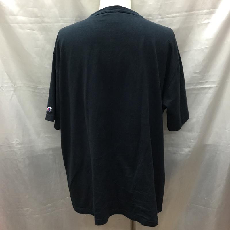 チャンピオン Champion Tシャツ 半袖 C5-P301 半袖カットソー プリントTシャツ クルーネックカットソー XL 無地 紺 / ネイビー /  メンズ USED 古着 中古 10117521
