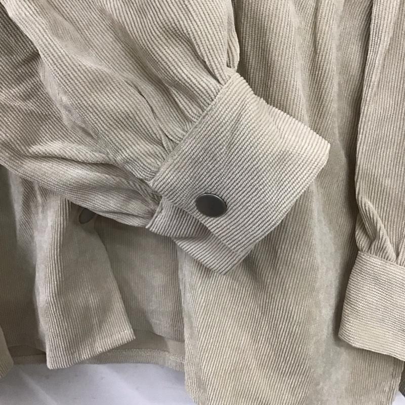 レトロガール RETRO GIRL シャツ、ブラウス 長袖 長袖シャツ コーデュロイシャツ カジュアルシャツ ウエスト切り替え M 無地 ベージュ / ベージュ /  レディース USED 古着 中古 10136756
