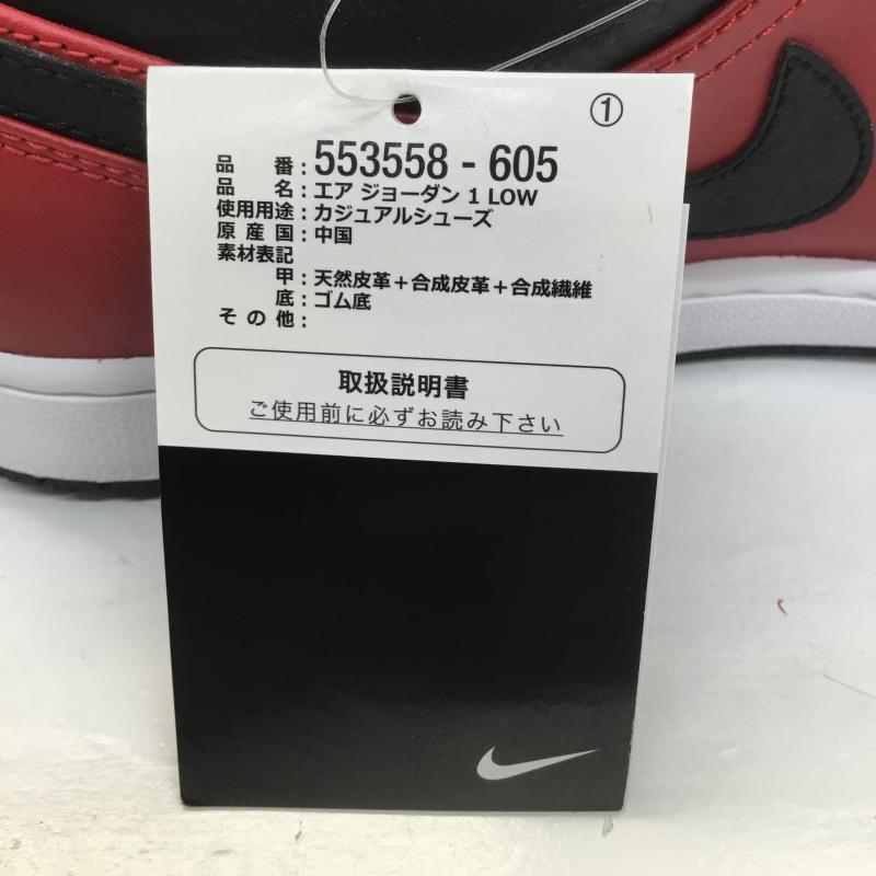 ナイキ NIKE スニーカー スニーカー AIR JORDAN 1 LOW エア ジョーダン 1 ロー ジムレッド 553558-605 タグ付 28.5cm ロゴ、文字 黒 / ブラック / X 赤 / レッド /  メンズ USED 古着 中古 10107075