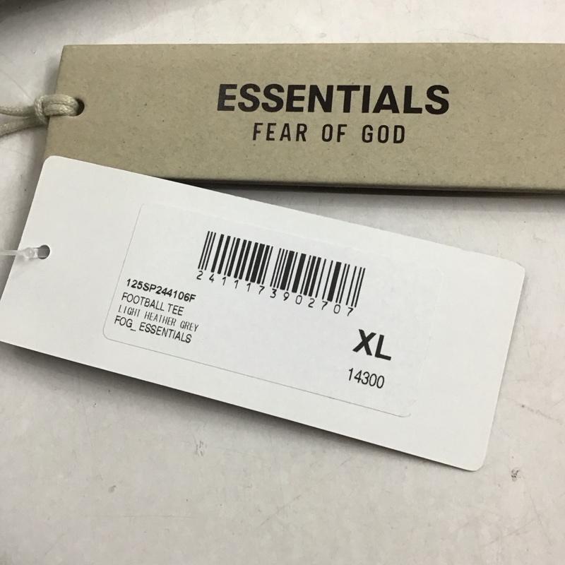 エッセンシャルズ ESSENTIALS Tシャツ 半袖 半袖カットソー V無地Tシャツ スウェットカットソー XL ロゴ、文字 灰 / グレー /  メンズ USED 古着 中古 10131994