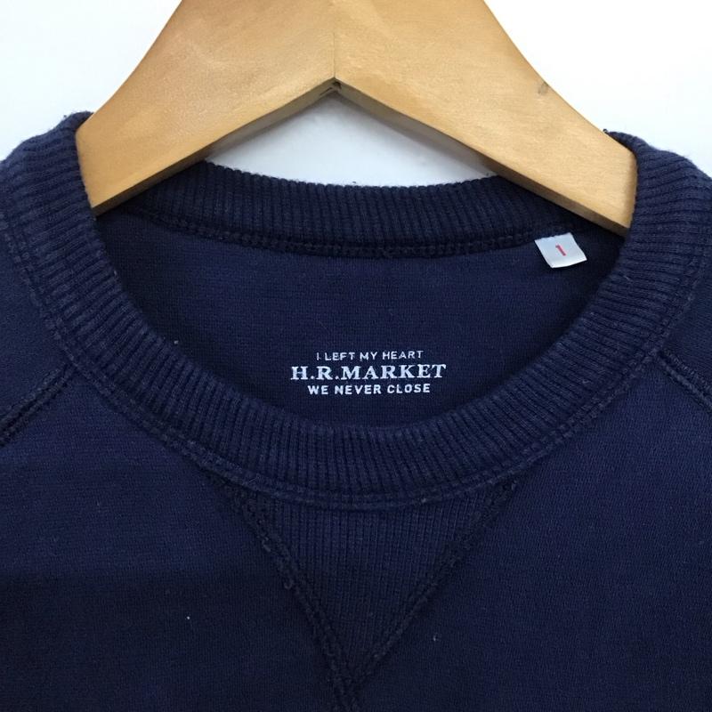 ハリウッドランチマーケット H.R MARKET トレーナー 長袖 長袖トレーナー スウェット クルーネック プルオーバー 1 無地 紺 / ネイビー /  メンズ USED 古着 中古 10141796