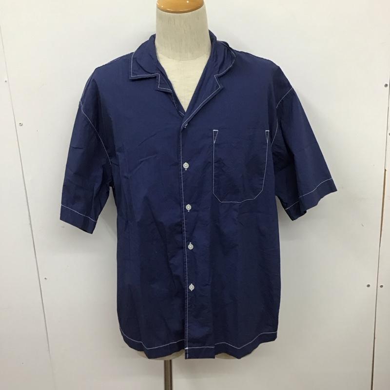 ザラ ZARA シャツ、ブラウス 半袖 L 無地 紺 / ネイビー /  メンズ USED 古着 中古 10128319