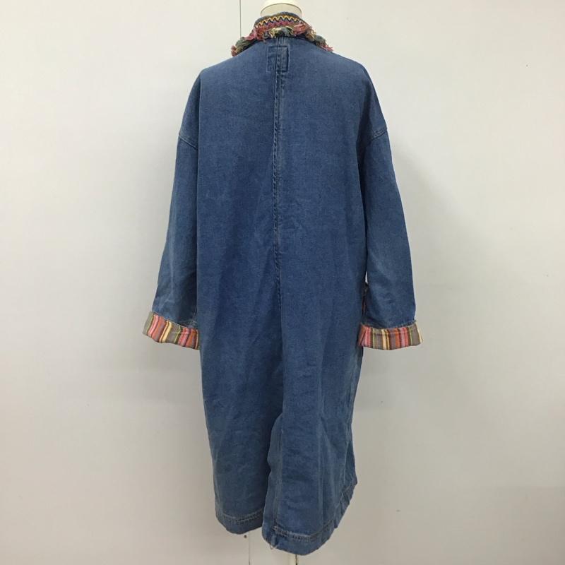 チチカカ TITICACA ジャケット、上着 ジャケット、ブレザー GSYBA001 デニムコート ロング丈 フリンジ FREE 刺繍 青 / ブルー /  レディース USED 古着 中古 10112575