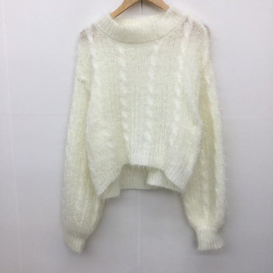 ミスティウーマン mysty woman ニット、セーター 長袖 FREE 無地 白 / ホワイト /  レディース USED 古着 中古 10138239