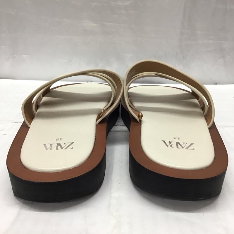 ザラ ZARA サンダル サンダル 3603 910 001 フラットサンダル 38 無地 白 / ホワイト /  レディース USED 古着 中古 10115831