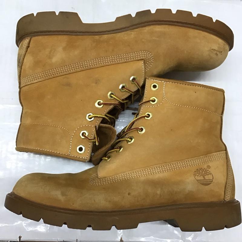 ティンバーランド Timberland ブーツ ショートブーツ 10066 6インチベーシックブーツ 10W レースアップ US：10 ワンポイント キャメル / キャメル /  メンズ USED 古着 中古 10115664