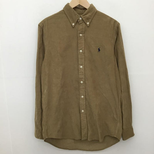 ポロラルフローレン POLO RALPH LAUREN シャツ、ブラウス 長袖 コーデュロイシャツ S ロゴ、文字 茶 / ブラウン /  メンズ USED 古着 中古 10136215