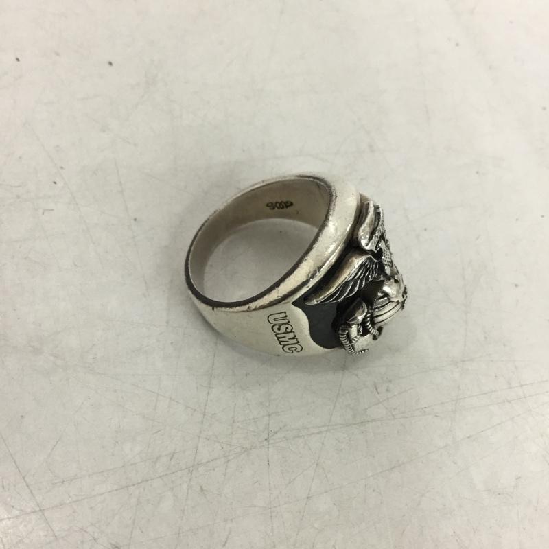 古着 USED アクセサリー 指輪 USMC 海兵隊 カレッジリング 19号  銀 / シルバー / X 黒 / ブラック /  メンズ USED 古着 中古 10144925