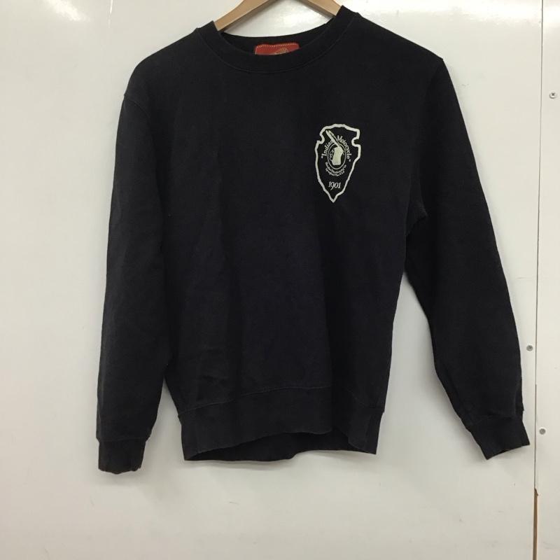 インディアン モーターサイクル INDIAN MOTORCYCLE トレーナー 長袖 長袖トレーナー スウェット クルーネック プルオーバー S ロゴ、文字 紺 / ネイビー /  メンズ USED 古着 中古 10145052