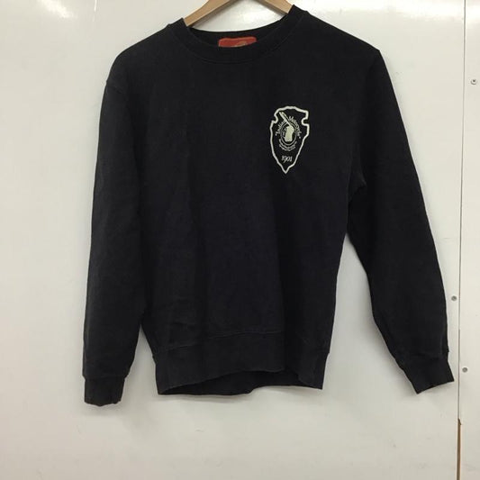 インディアン モーターサイクル INDIAN MOTORCYCLE トレーナー 長袖 長袖トレーナー スウェット クルーネック プルオーバー S ロゴ、文字 紺 / ネイビー /  メンズ USED 古着 中古 10145052