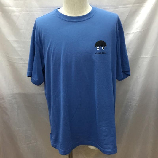 モンベル mont-bell Tシャツ 半袖 114144 川の学校 XL プリント 青 / ブルー /  メンズ USED 古着 中古 10117183