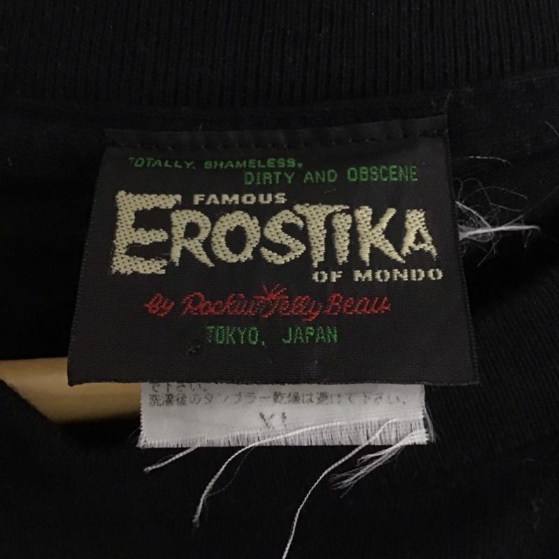 エロスティカ EROSTiKA Tシャツ 半袖 XL プリント X ロゴ、文字 黒 / ブラック /  メンズ USED 古着 中古 10129935
