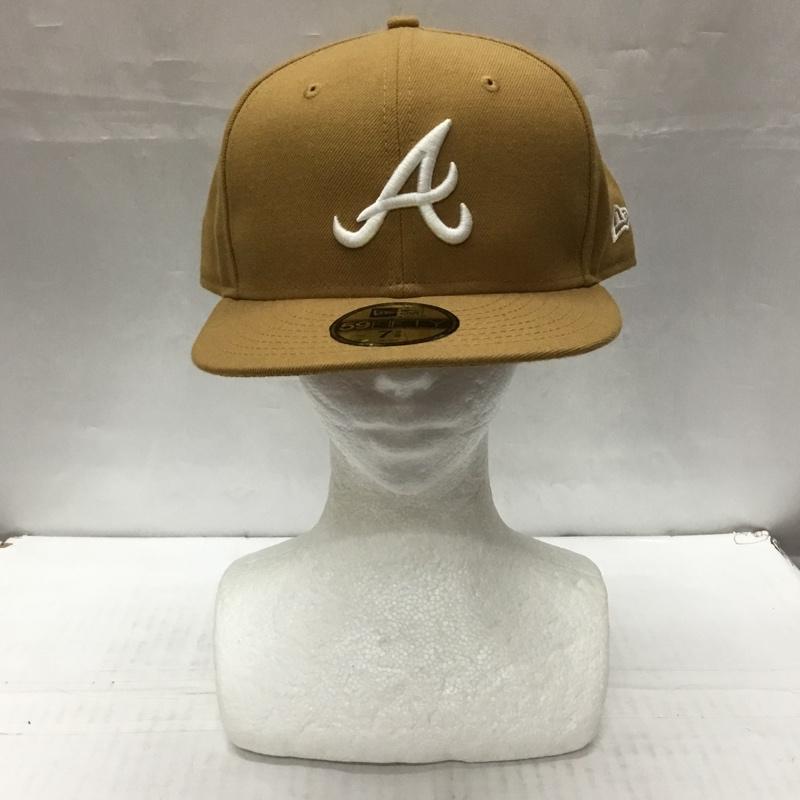 ニューエラ NEW ERA 帽子 キャップ 59FIFTY 58.7cm ロゴ、文字 キャメル / キャメル /  メンズ USED 古着 中古 10109596