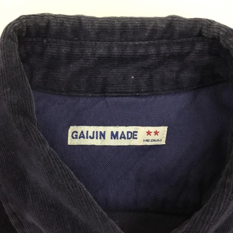 ガイジンメイド GAIJIN MADE シャツ、ブラウス 長袖 長袖シャツ カラーシャツ ポケットシャツ 長袖カットソー コーデュロイシャツ M 無地 紺 / ネイビー /  メンズ USED 古着 中古 10117526