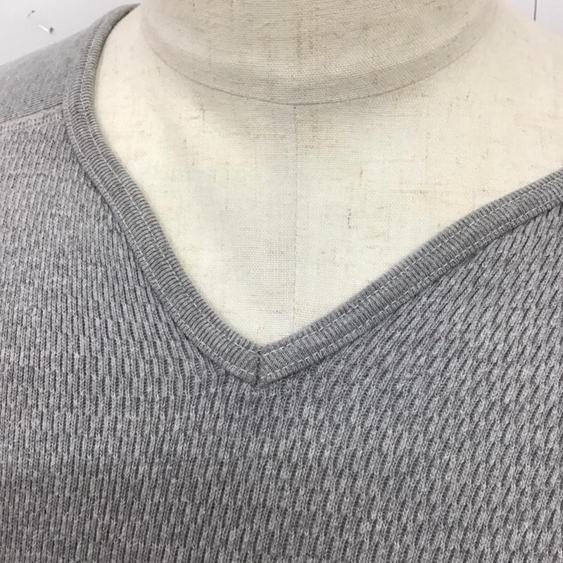 アールジェイビー R.J.B カットソー 長袖 長袖カットソー Vネックカットソー サーマル 40 プリント 灰 / グレー /  メンズ USED 古着 中古 10126045