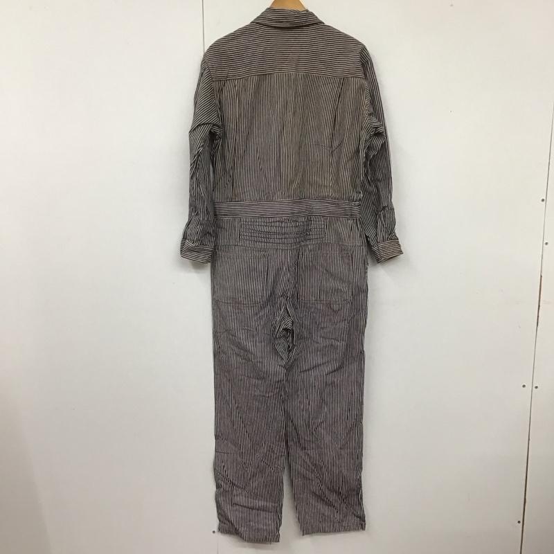 古着 USED ワンピース・ドレス・オールインワン ワンピース・ドレス・オールインワン オールインワン つなぎ ワークパンツ カジュアルパンツ 長袖 ヒッコリー ストライプ 白 / ホワイト / X インディゴ / インディゴ /  メンズ USED 古着 中古 10109115