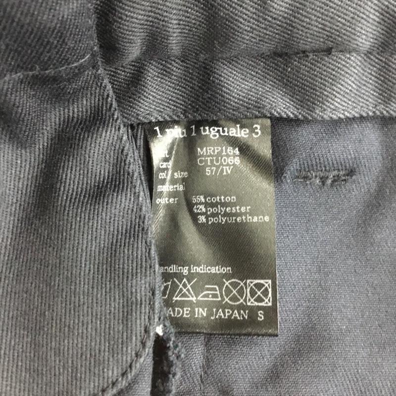 ウノピゥウノウグァーレトレ 1 piu 1 uguale 3 ボトムス ボトムス MRP164 driving collection wrinkle pants テーパードパンツ 4 無地 紺 / ネイビー /  メンズ USED 古着 中古 10119846