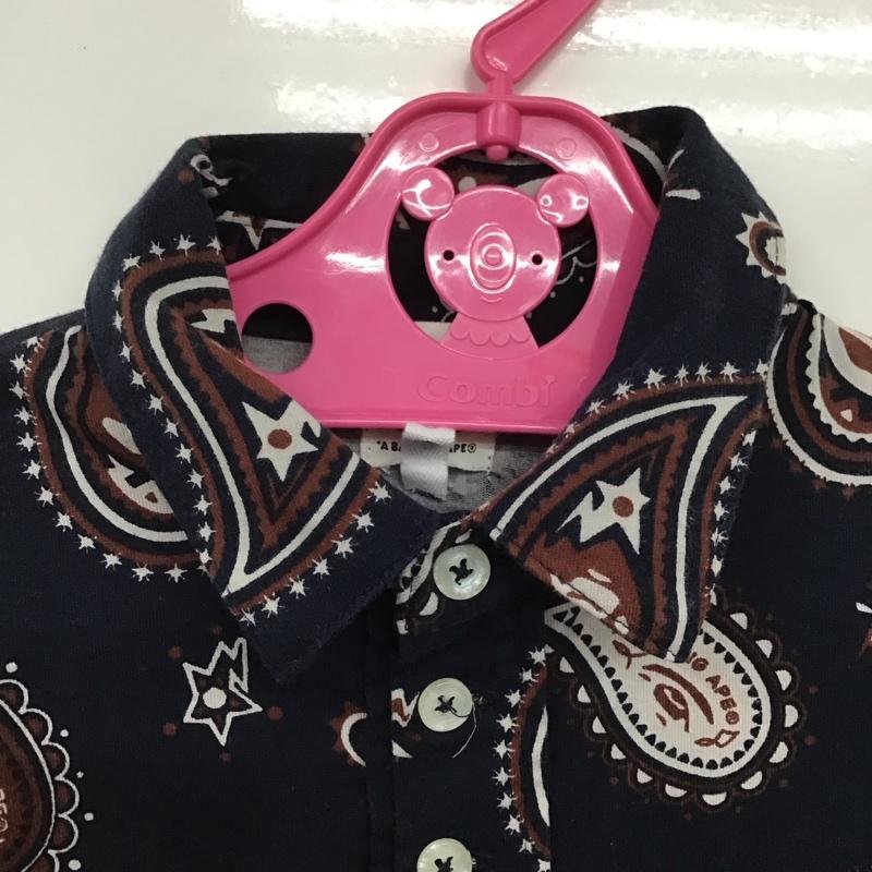 アベイシングエイプ A BATHING APE ポロシャツ 半袖 MILO 110cm バンダナ柄 紺 / ネイビー /  ボーイズ USED 古着 中古 10134555