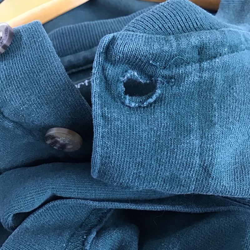 カーハート Carhartt カットソー 長袖 長袖カットソー ヘンリーネックカットソー M ロゴ、文字 緑 / グリーン /  メンズ USED 古着 中古 10149949