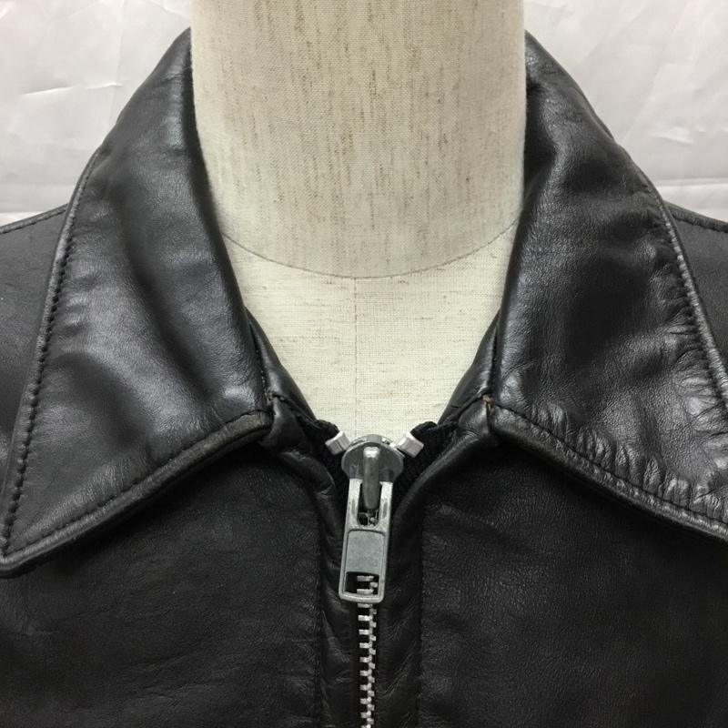 ショット schott ジャケット、上着 ジャンパー、ブルゾン ジップアップジャケット ジャンパー アウター シングルジャケット レザージャケット 601 44 無地 黒 / ブラック /  メンズ USED 古着 中古 10111620