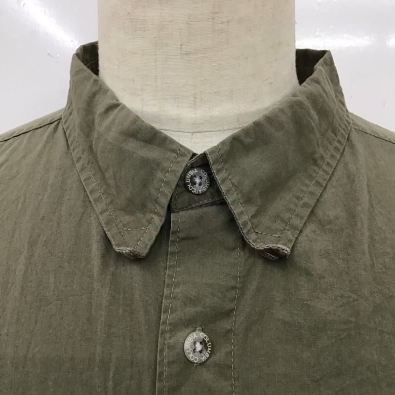 コロンビア Columbia シャツ、ブラウス 長袖 長袖シャツ カラーシャツ ポケットシャツ 長袖カットソー ロゴ、文字 カーキ / カーキ /  メンズ USED 古着 中古 10119944
