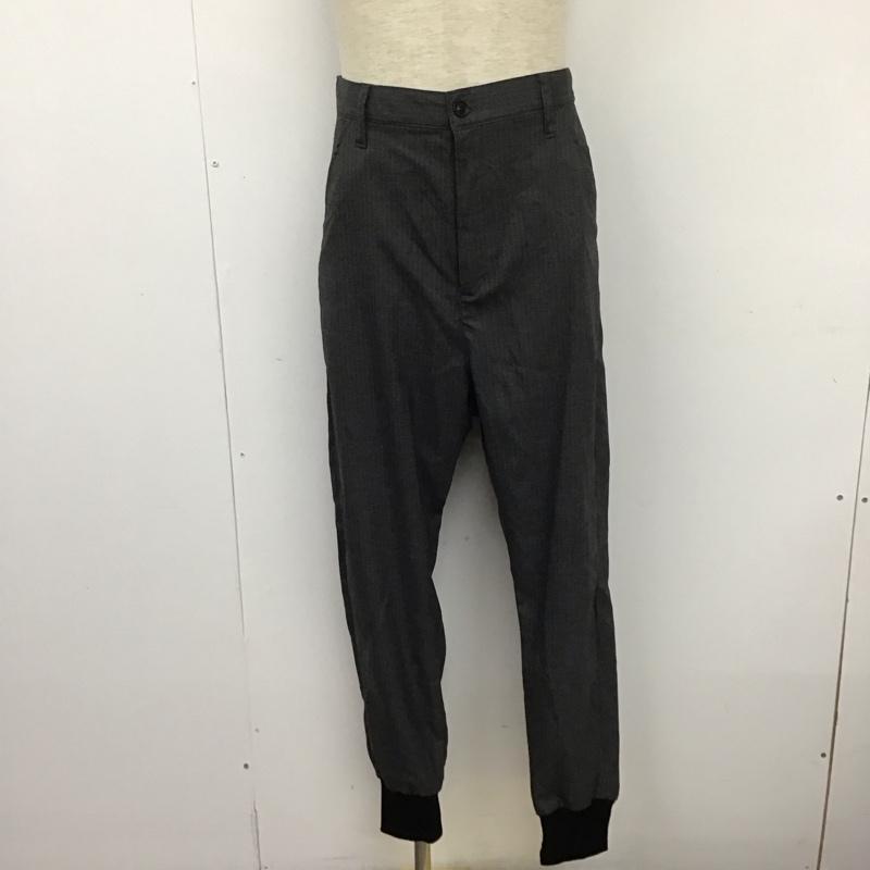 グラム glamb パンツ スラックス 裾リブ 4 ストライプ 黒 / ブラック / X ダークグレー / ダークグレー /  メンズ USED 古着 中古 10109543