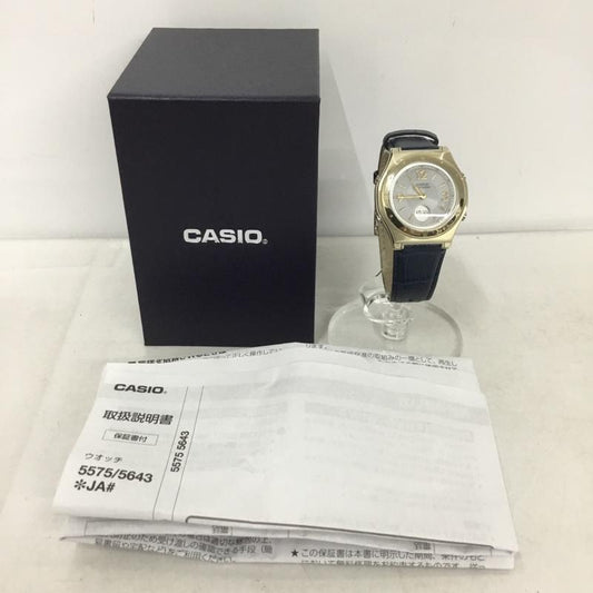カシオ CASIO 腕時計 アナログ（クォーツ式） LWA-M146 デジタル ソーラーコンビネーション 電波時計 ロゴ、文字 紺 / ネイビー /  レディース USED 古着 中古 10136970