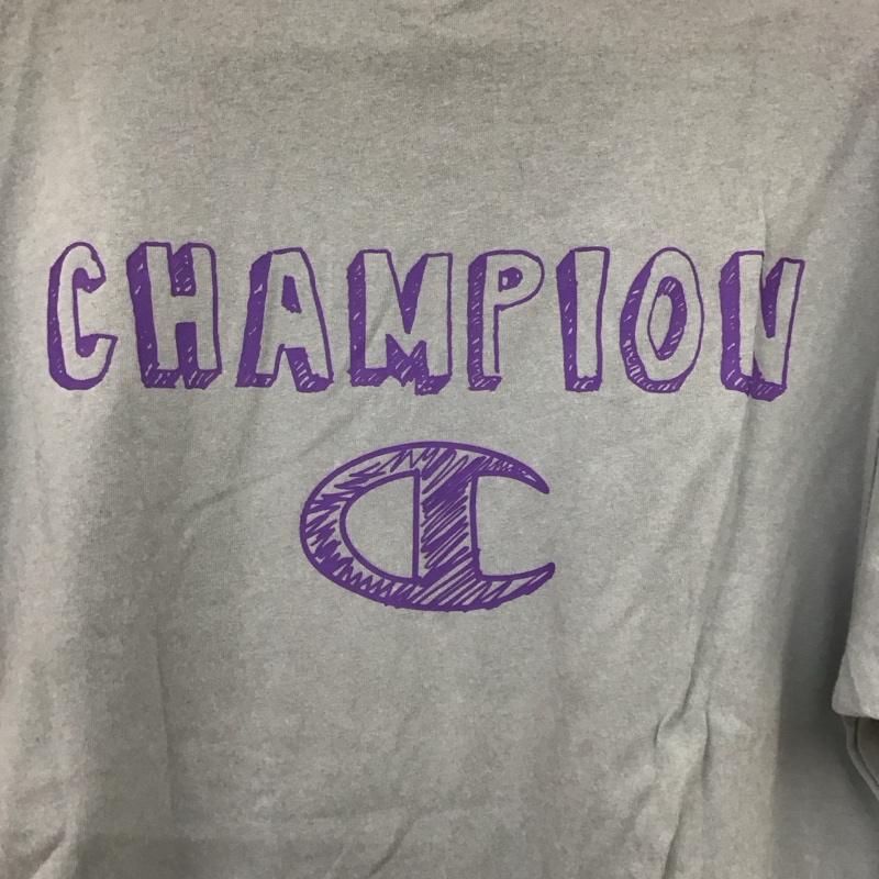 チャンピオン Champion Tシャツ 半袖 C8-V302R プリントTシャツ クルーネックカットソー M ロゴ、文字 水色 / ライトブルー /  メンズ USED 古着 中古 10135739