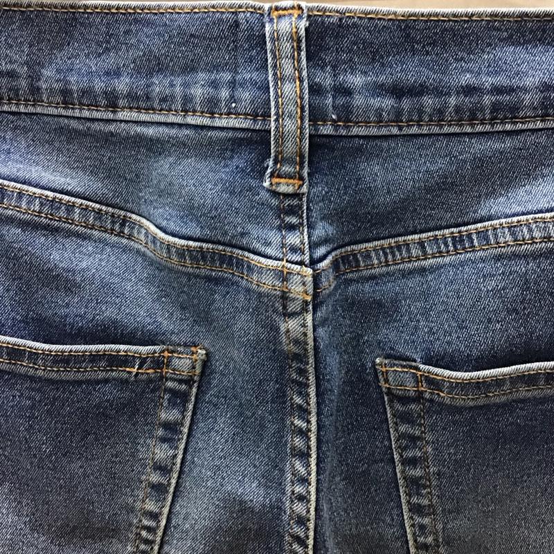 コーエン coen パンツ デニム、ジーンズ 7640-618-0093 アシンメトリーカットオフデニムスキニー L 無地 青 / ブルー /  レディース USED 古着 中古 10117038