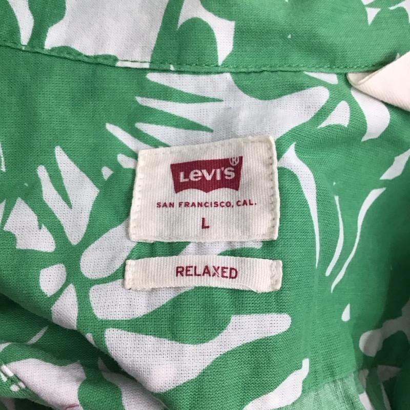 リーバイス Levi s シャツ、ブラウス 半袖 半袖シャツ カラーシャツ 半袖カットソー アロハシャツ L プリント 緑 / グリーン /  メンズ USED 古着 中古 10123978