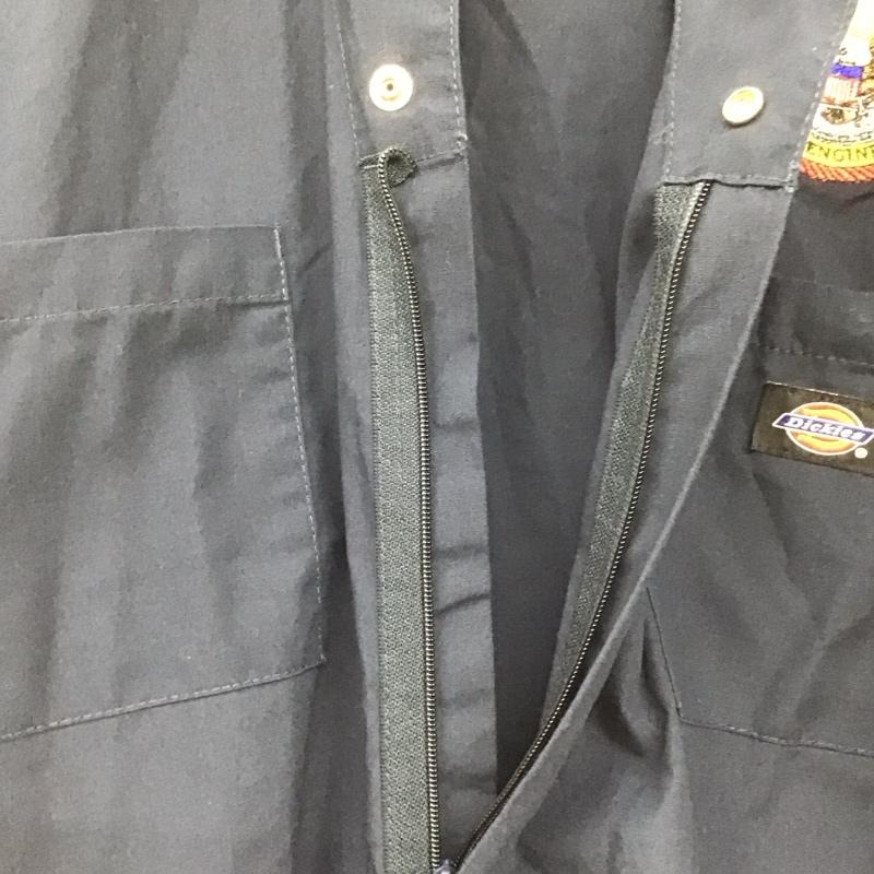 ディッキーズ Dickies サロペット・オーバーオール サロペット、オーバーオール オールインワン つなぎ ワークパンツ カジュアルパンツ 半袖 L ロゴ、文字 紺 / ネイビー /  メンズ USED 古着 中古 10108648