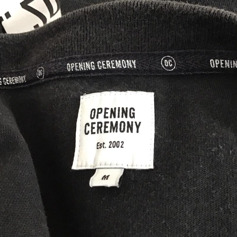 オープニングセレモニー opening celemony Tシャツ 半袖 半袖カットソー プリントTシャツ クルーネックカットソー M ロゴ、文字 黒 / ブラック /  メンズ USED 古着 中古 10119535