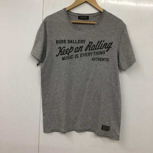 ルードギャラリー RUDE GALLERY Tシャツ 半袖 半袖カットソー プリントTシャツ クルーネックカットソー 3 プリント 灰 / グレー /  メンズ USED 古着 中古 10131232
