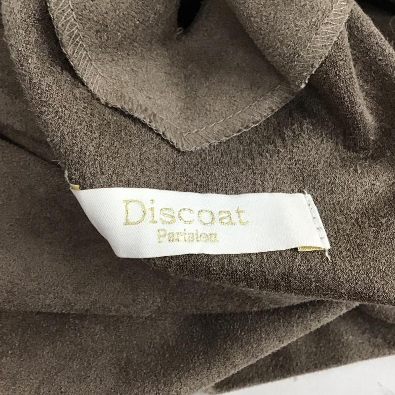 ディスコート Discoat カットソー 長袖 長袖カットソー Vネックカットソー 編み上げ M 無地 茶 / ブラウン /  レディース USED 古着 中古 10126143