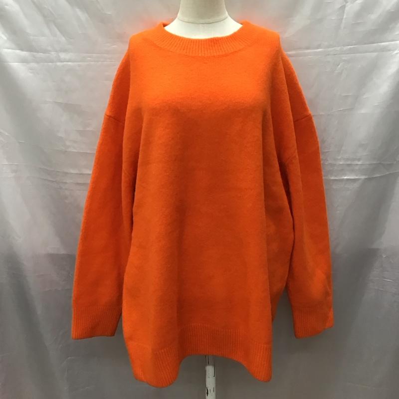 ザラ ZARA ニット、セーター 長袖 5536 135 615 オーバーサイズ M 無地 橙 / オレンジ /  レディース USED 古着 中古 10118407