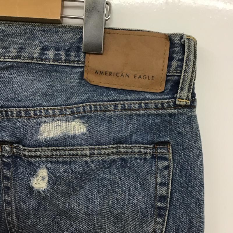 アメリカンイーグル AMERICANEAGLE パンツ デニム、ジーンズ デニムパンツ スリムパンツ カジュアルパンツ 34インチ ダメージ加工 インディゴ / インディゴ /  メンズ USED 古着 中古 10148149
