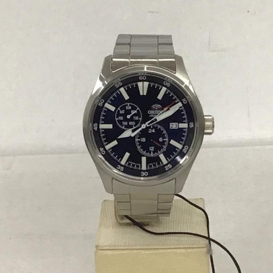 オリエント ORIENT 腕時計 アナログ（自動巻き） RN-AK0401L スポーツ ロゴ、文字 銀 / シルバー / X 紺 / ネイビー /  メンズ USED 古着 中古 10134045