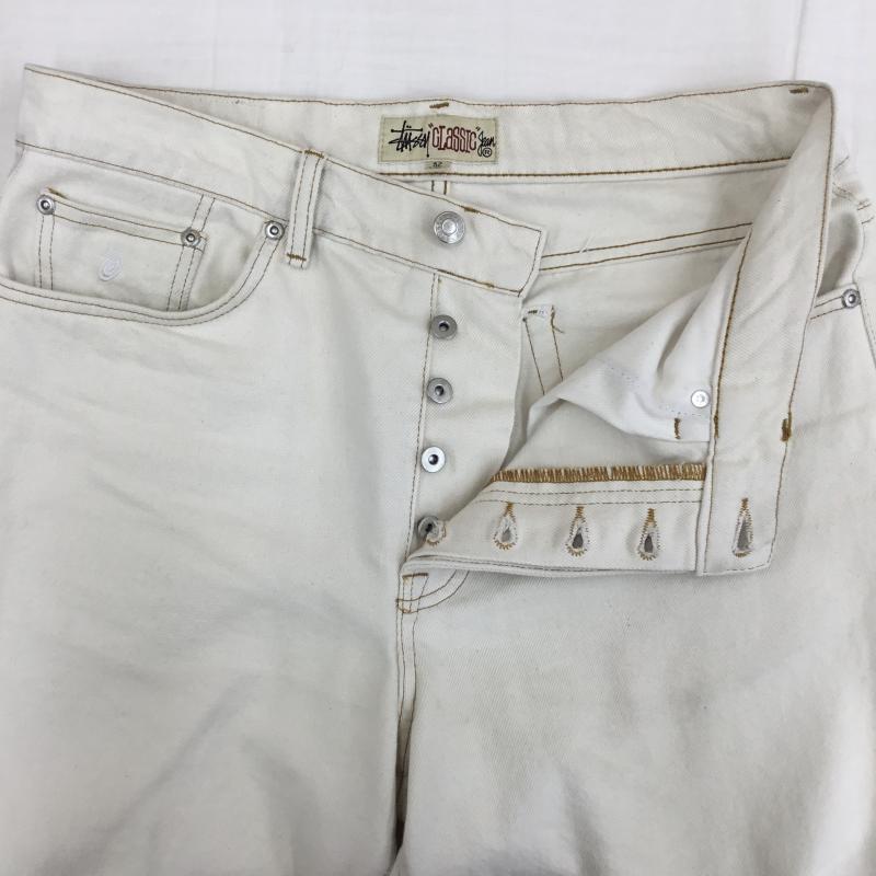 ステューシー STUSSY パンツ デニム、ジーンズ 32インチ ワンポイント オフホワイト / オフホワイト /  メンズ USED 古着 中古 10142317