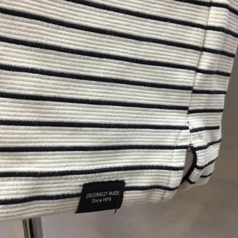ザラ ZARA カットソー 半袖 半袖カットソー プリントTシャツ クルーネックカットソー XL ボーダー柄 白 / ホワイト / X 紺 / ネイビー /  メンズ USED 古着 中古 10116866