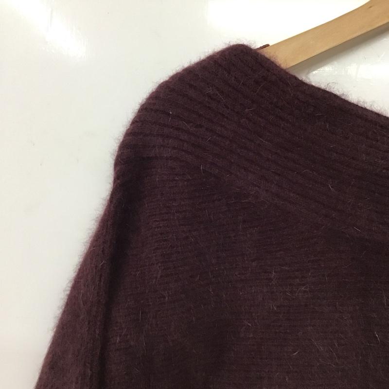 スナイデル SNIDEL ニット、セーター 長袖 長袖ニットカットソー ワイドネック セーター FREE 無地 えんじ / ワインレッド /  レディース USED 古着 中古 10147687